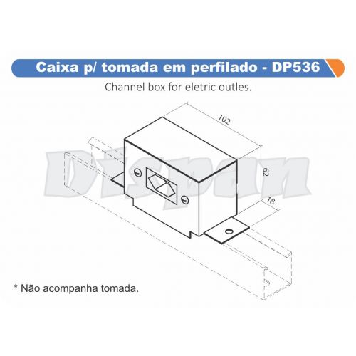 CAIXA P/ TOMADA EM PERFILADO 38X38 - DISPAN